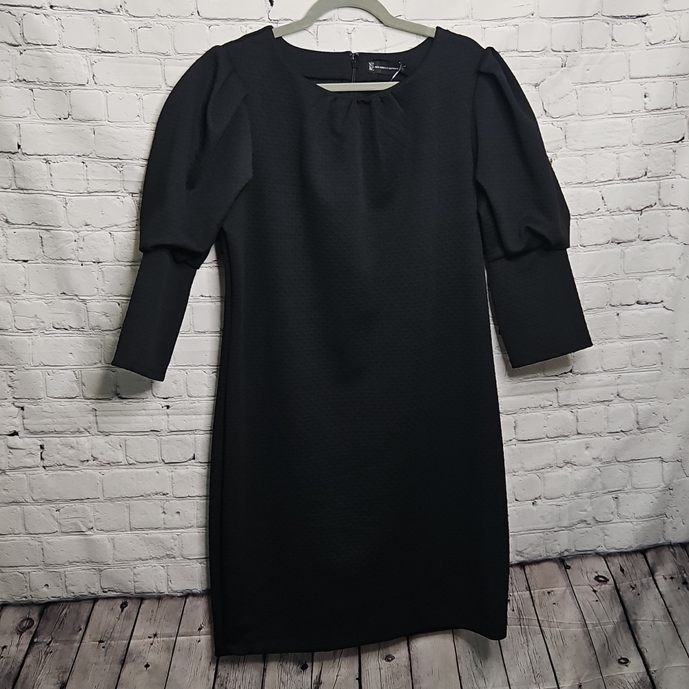 NY & Co Black Sheath Dress Puff Sleeve XLarge NWT